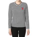 Футболка striped long sleeves tee 'white black' Comme Des Garcons Play, черный - фото 3