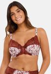 Бюстгальтер Sans Complexe Underwired bra, Floral Rouge Cabernet/Brown - фото
