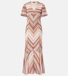 Платье макси из ламе с зигзагообразным узором Missoni, Multi Brown Tones On Light - фото