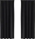 Плотные шторы с кольцами, 2 шт., черные, 245 x 140 см vidaXL - фото