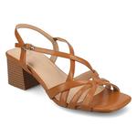 Босоножки на блочном каблуке Shyla от Journee, cognac - фото