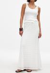 Юбка NA-KD Maxi skirt, Offwhite/White - фото