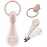 Старые розовые кусачки для ногтей Beaba в футляре - фото