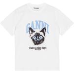 Футболка Basic Jersey Cat Relaxed GANNI, ярко-белый - фото 3