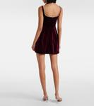 Бархатное мини-платье Self-Portrait, красный - фото 3