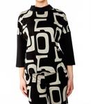 Высокий вязаный топ в черно-бежевом цвете Frank Lyman - фото