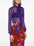 Шифоновая блузка с бантом Dolce & Gabbana, фиолетовый - фото 4