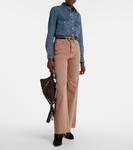 Джинсы Taylor с широкими штанинами Veronica Beard, Tan Sierra - фото 2