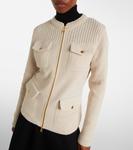 Утепленный кардиган из девственной шерсти Moncler, белый - фото 7