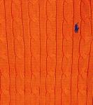 Хлопковый свитер косой вязки Polo Ralph Lauren, оранжевый - фото 3