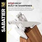 Набор ножей Sabatier Edgekeeper с подставкой, 18 предметов, белый - фото 4