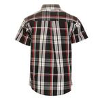 Повседневная рубашка в клетку для мальчиков Gioberti с короткими рукавами и пуговицами, цвет Black Red - фото