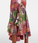 Платье макси из атласа с принтом Etro, Bianco - фото 4