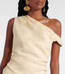 Мини-платье из льна с асимметричным плечом Iris SIR, Butter - фото 4