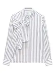 Рубашка в полоску с бантом MSGM, белый - фото