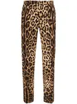 Брюки с леопардовым принтом DOLCE & GABBANA, коричневый - фото