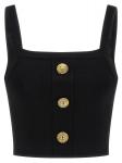 Топ с тремя пуговицами BALMAIN, черный - фото