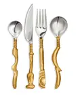 Набор из четырех столовых приборов Alighieri, золотистый - фото