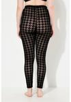 Леггинсы SHEER FLOCKED HOUNDSTOOTH  Leggings Ulla Popken, черный - фото