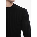 Шерстяной свитер в рубчик Tagliatore, Black - фото 3