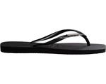 Сандалии Havaianas Slim Square Logo Metallic Flip-Flop, цвет Black/Silver - фото 3