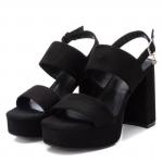Женские замшевые босоножки на каблуке и платформе от XTI, черный - фото 3