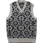 Майка Plus Snowflake pattern V neck Vest Beams, зеленый - фото 8
