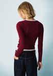 Джемпер Bershka Jumper, Bordeaux - фото 2