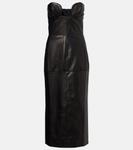 Кожаное платье-корсет Nensi Dojaka, черный - фото