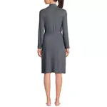 Женский уютный плюшевый халат Lands' End, серый - фото 2