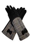 Перчатка в клетку и бантик LL Accessories, черный - фото