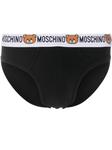 Moschino трусы-брифы с логотипом Teddy Bear на поясе, черный - фото