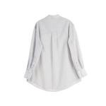 ELLE Рубашка Women's Medium Gray Lapel Thin Shirt - фото 3