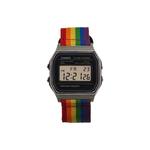 CASIO Часы Unisex YOUTH Black Watch, Silver Block Stripes Rainbow - фото