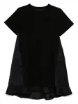 Платье мини с оборками SACAI, черный - фото