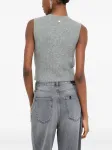 Топ в рубчик со стразами Liu Jo, серый - фото 3