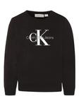 Свитшот с логотипом Calvin Klein Kids, черный - фото