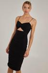 Облегающее платье миди с вырезом Pink Vanilla, черный - фото