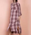 Клетчатая рубашка-платье Roundabout в цвете эспрессо Billy T, Espresso Plaid - фото 3