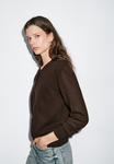 Кардиган Massimo Dutti BUTTONED WITH CREW NECK, Dark Brown - фото 3