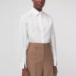 Рубашка женская Burberry со скрытыми пуговицами, белый - фото 3
