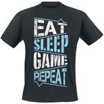 Футболка Eat Sleep Game Repeat от Gaming-Sprüche - фото