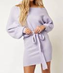 Платье-свитер с длинными рукавами в лавандовом цвете Blue Blush - фото