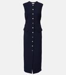 Платье миди из габардина Dries Van Noten, темно-синий - фото