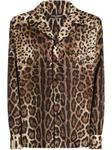 Рубашка Dolce & Gabbana с леопардовым принтом, коричневый - фото