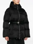 Стеганая куртка с капюшоном и поясом Prada, черный - фото 3