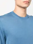 Джемпер с круглым вырезом Fedeli, синий - фото 5