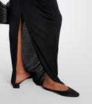 Лидо атласные кремовые балетки Saint Laurent, нуар - фото 4