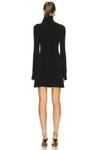 Платье мини Norma Kamali Long Sleeve Turtleneck Fishtail, черный - фото 3