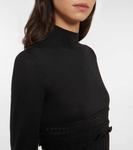 Мини-платье из шерсти с кринолином ALAÏA, черный - фото 4